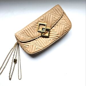 Judith Lieber Overture Vintage Tan Quilted Gemstone Clutch